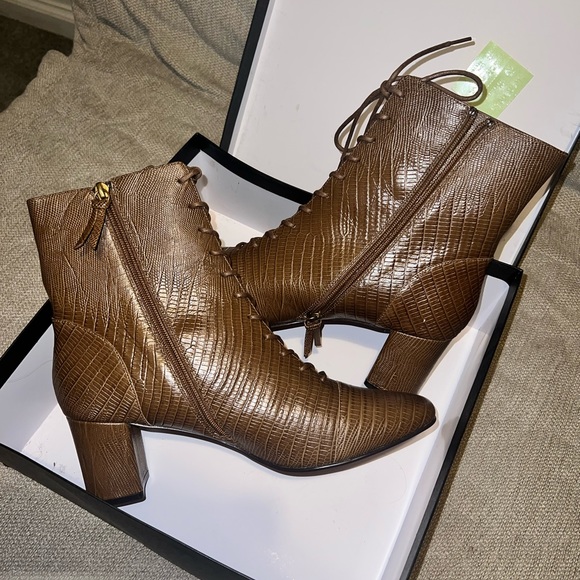 J. Crew Lace-Up Willa Boots in Embossed Lizard - Picture 3 of 4